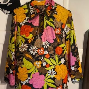 60/70s Vintage Floral Blouse